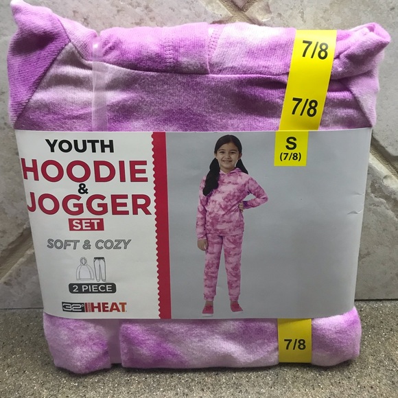🆕 Youth 32 Degrees Hoodie & Jogger Set Purple Tie Dye Size 7/8 - Picture 6 of 7